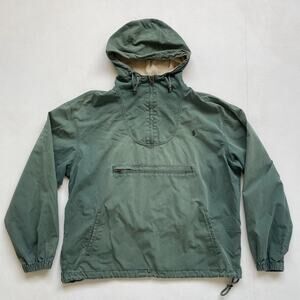 VTG 90s Polo Ralph Lauren Green Cotton Anorak Jacket (M) RARE 1/4 Zip Gorpcore